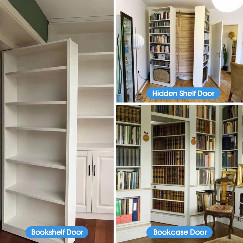 Aglehome Pivot Hinge  Heavy Duty Pivot Door Hardware for Hidden Door Bookcase Hidden Door Hinge for Wood Secret Door 180 Degree Rotation Stainless Steel Invisible Pivot Hinge System - L Shape - Image 2